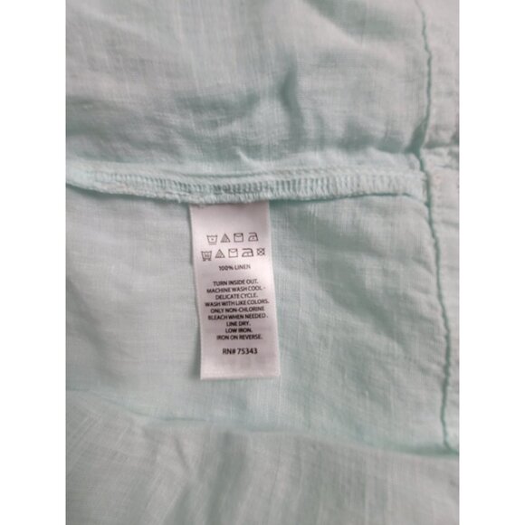 C&C California Womens Light Mint Green Linen Popover Tunic Top XS Long Sleeve - Picture 4 of 7